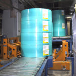 Transfer- and lifting car for board rolls, M-Real Oyj, Tako.