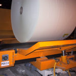 Turntable with belt conveyor and Rolleri covers. Metsä Tissue Oyj, Mänttä